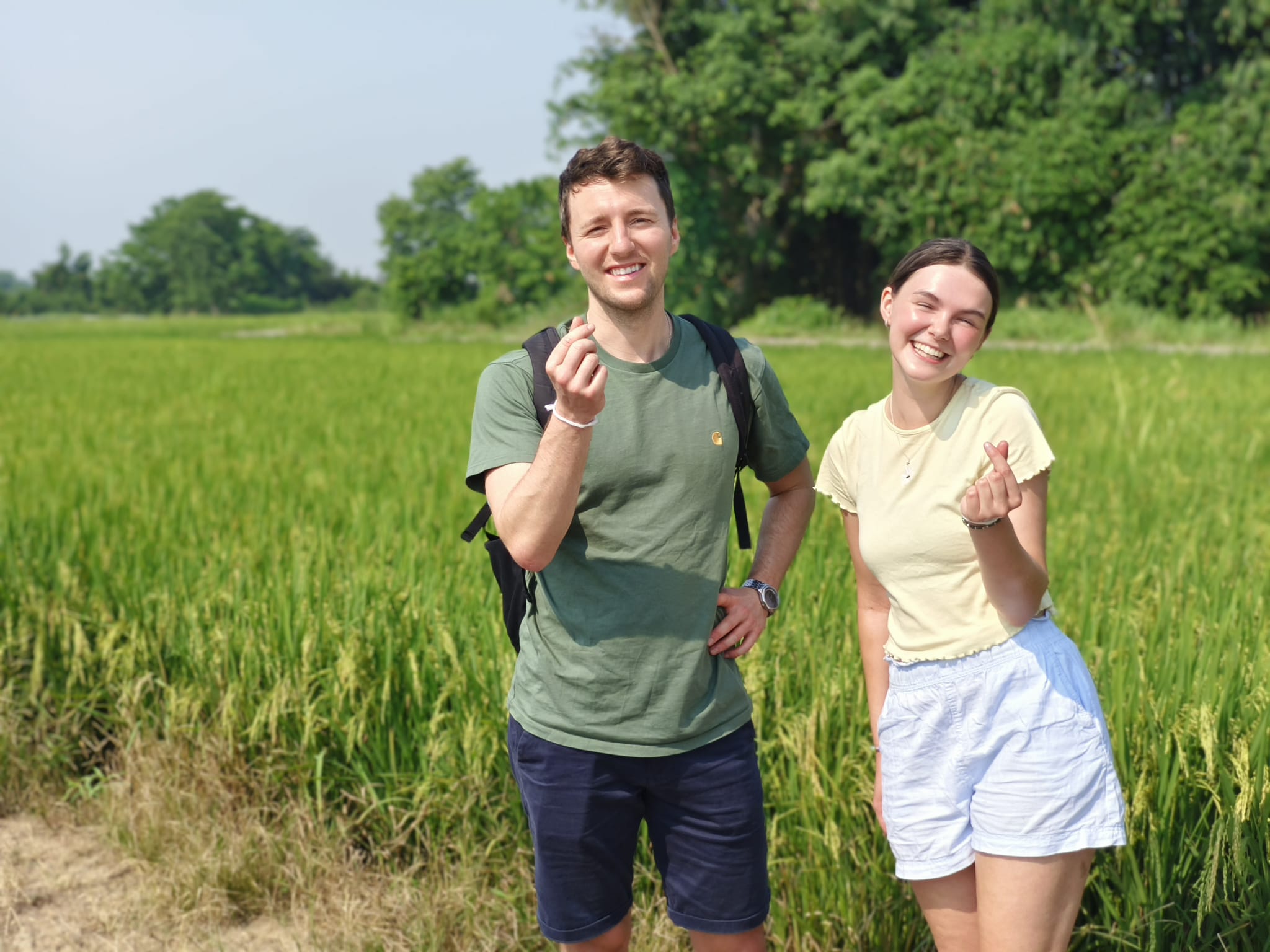 Travellers in Chiang Mai rice fields